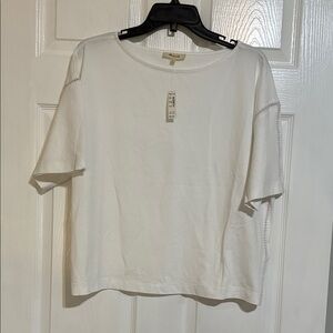 NWT Madewell white and lavender top